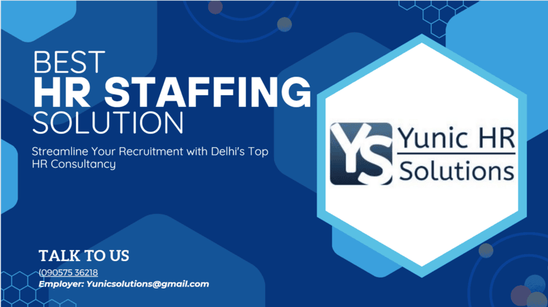 Recruiters at Yunic HR Solutions in Delhi reviewing candidate profiles for tech hiring.